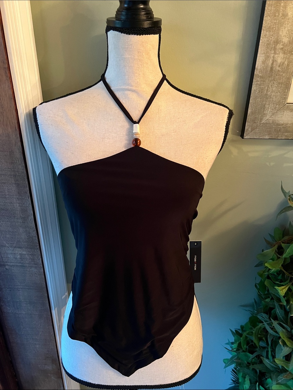 Moa Moa Black Halter Camisole